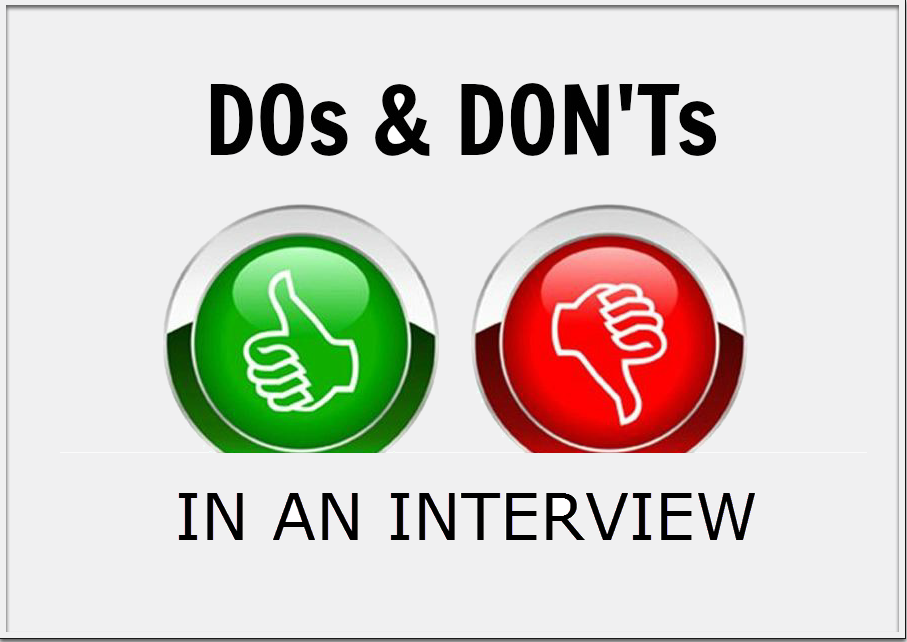Image result for dos and don'ts in interview